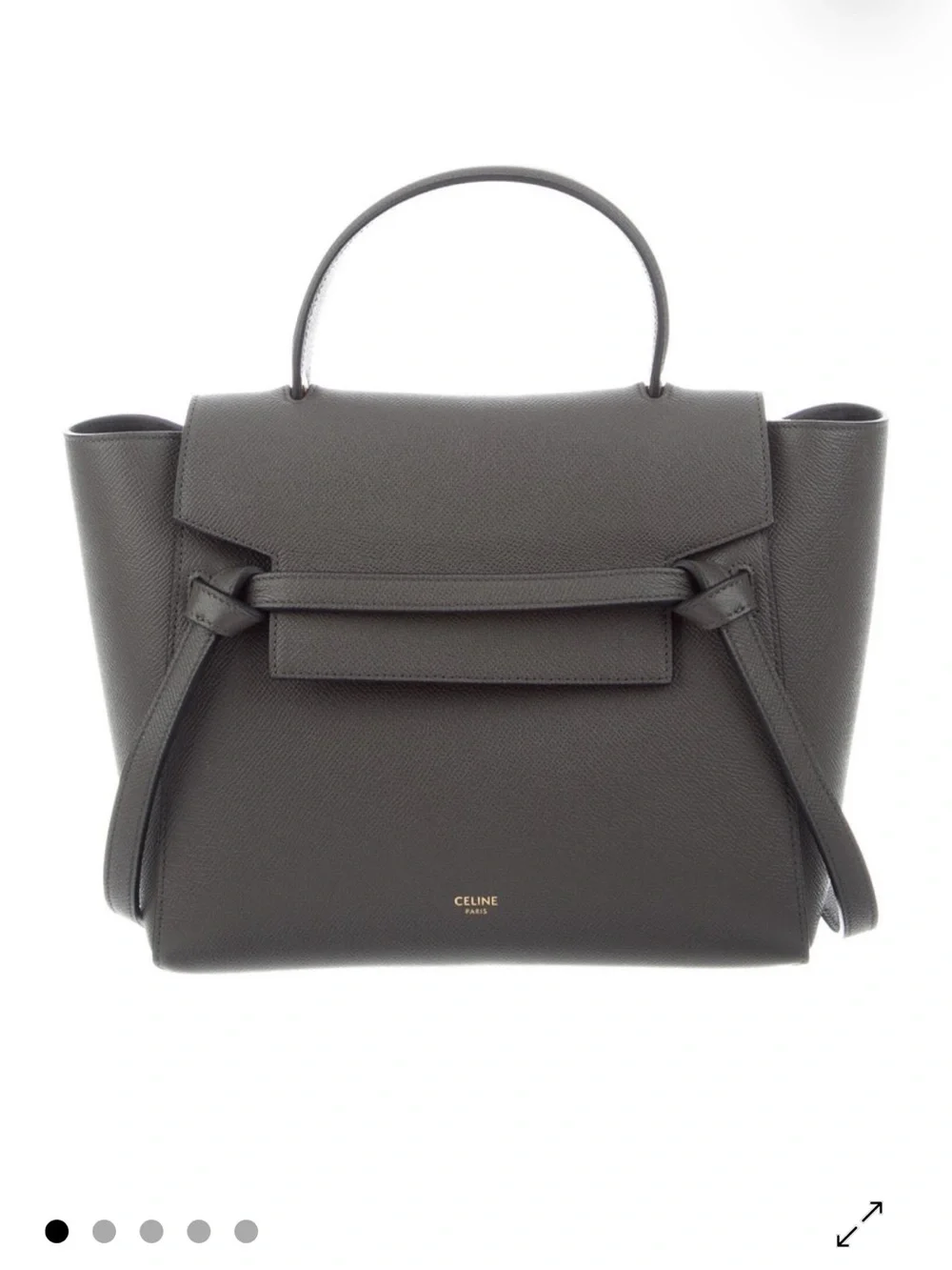 Celine grey Leather Micro Belt Satchel